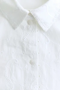 Oversized Eyelet-Embroidered Shirt