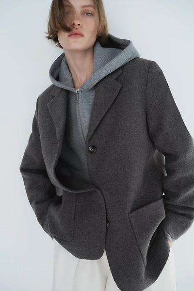 Blazer en laine mélangée