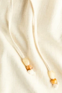 Linen-Blend Drawstring Pants