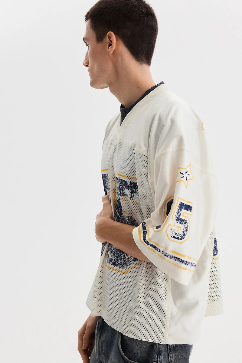 T-shirt ample en filet imprimé