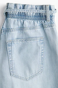 Paper-Bag Jeans with Belt