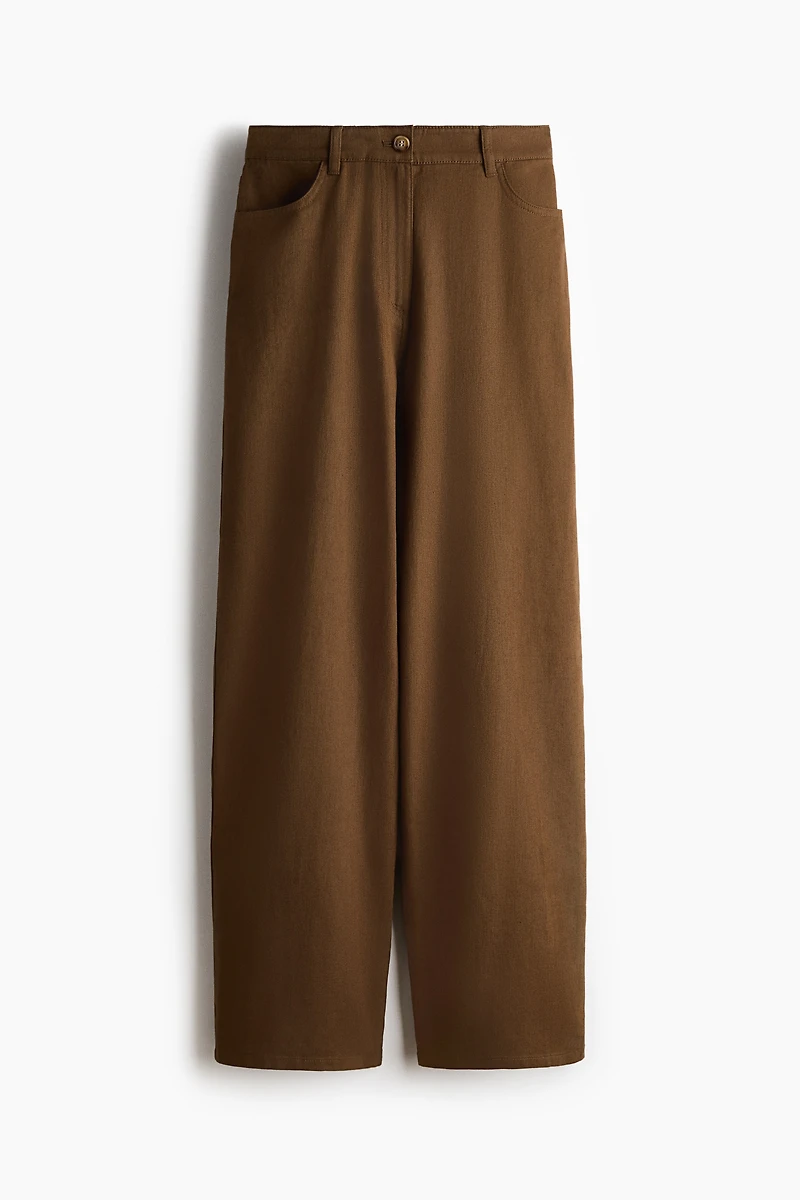 Linen-Blend Pants