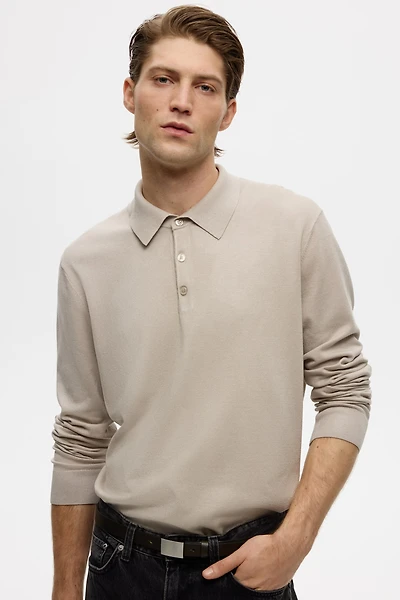 Regular-Fit Fine-Knit Polo Shirt
