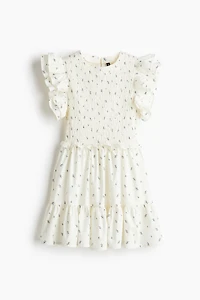 Robe en popeline avec manches volantées
