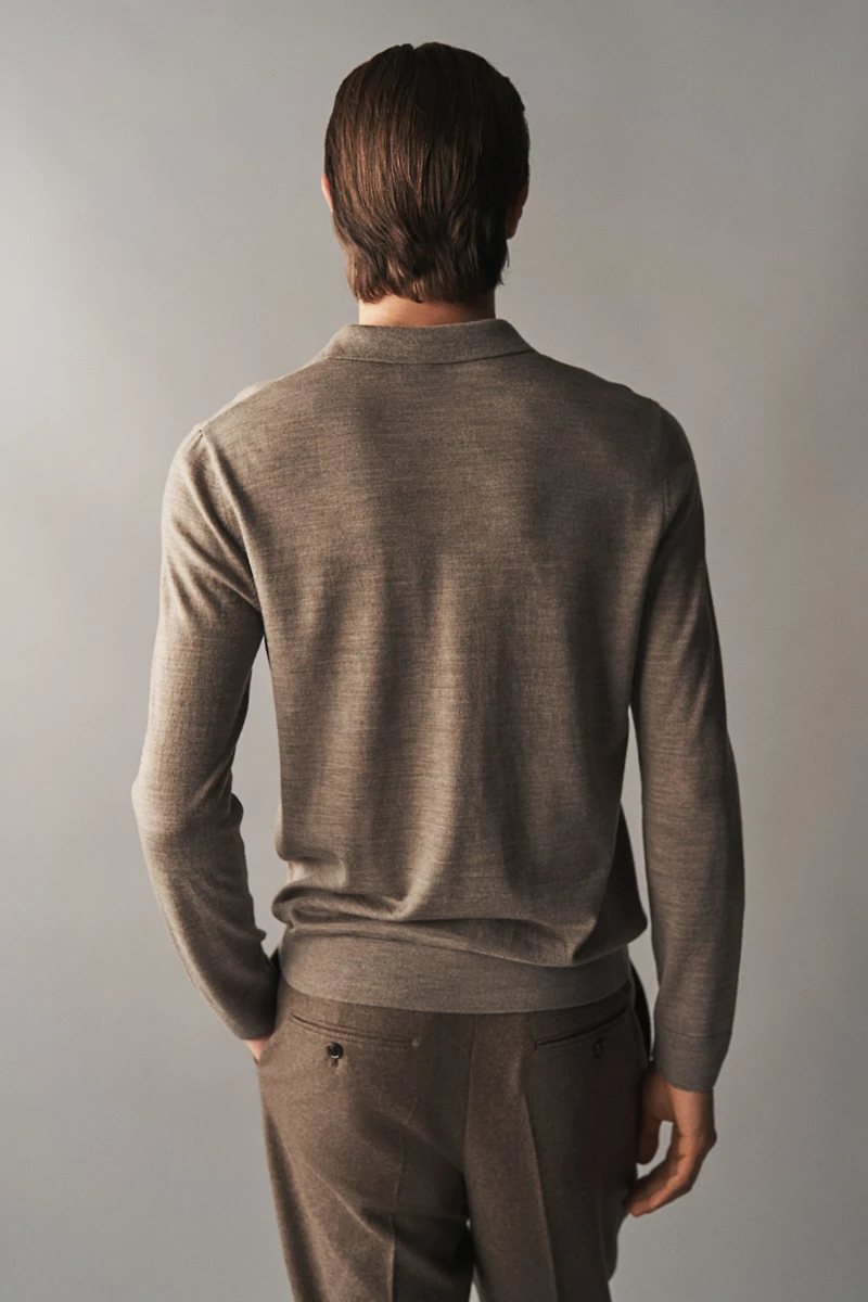 Slim Fit Wool Polo Shirt