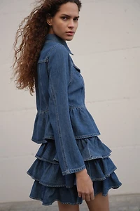 Denim Peplum Jacket