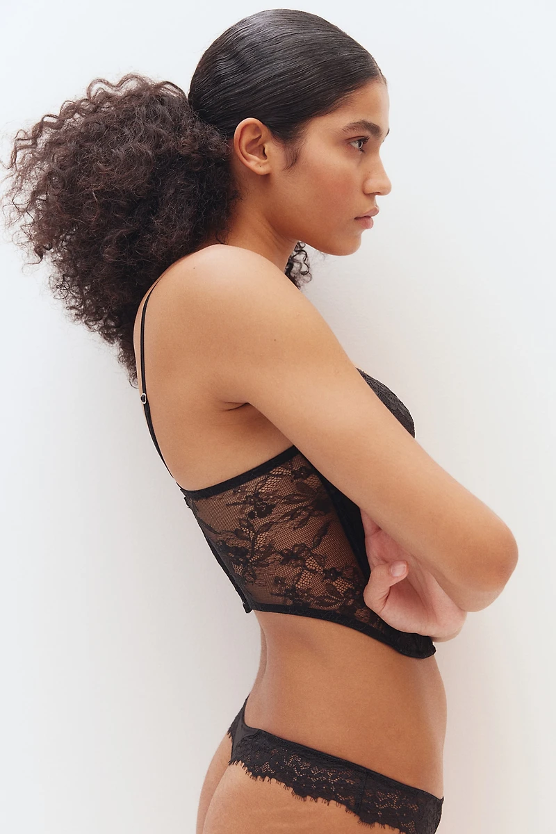 Bustier coussiné en dentelle