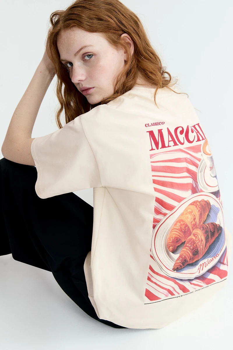 Oversized T-Shirt with Printed Motif
