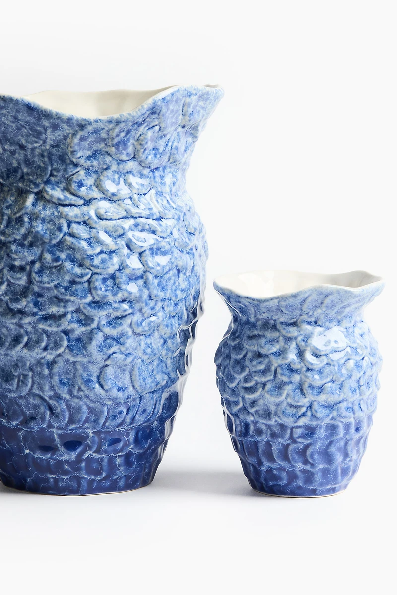 Grand vase d'inspiration marine en grès cérame