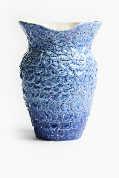Grand vase d'inspiration marine en grès cérame