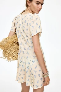 Viscose Dress with Flared Skirt