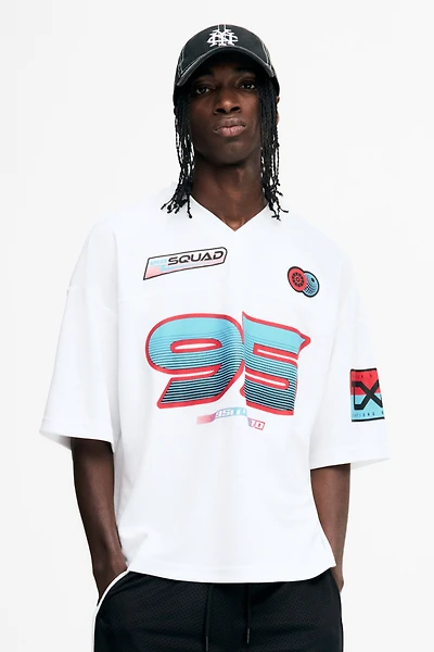 T-shirt ample en filet imprimé