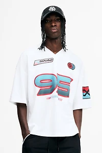 T-shirt ample en filet imprimé