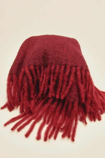 Mohair-Blend Throw with Fringe