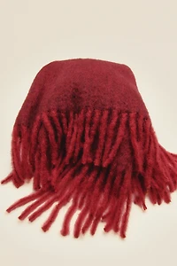 Mohair-Blend Throw with Fringe