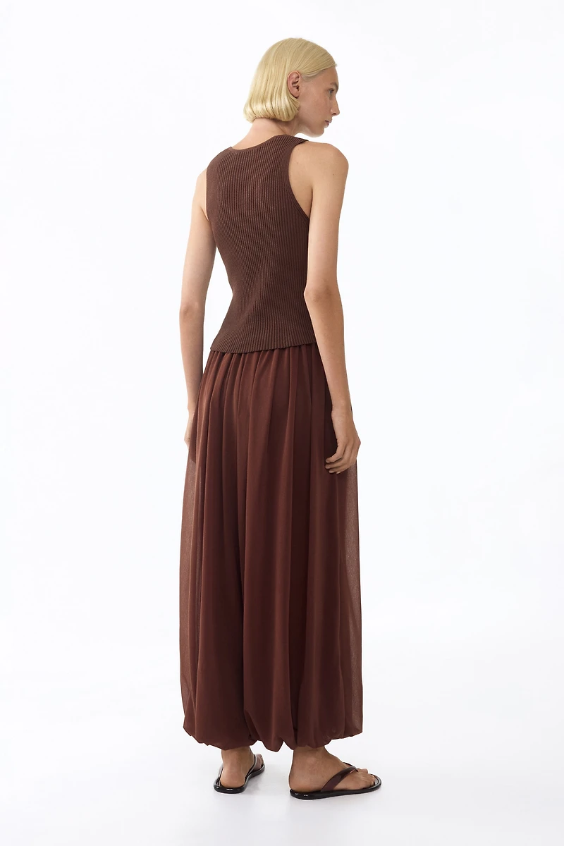 Rib-Knit Knot-Button Top