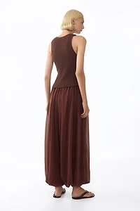 Rib-Knit Knot-Button Top