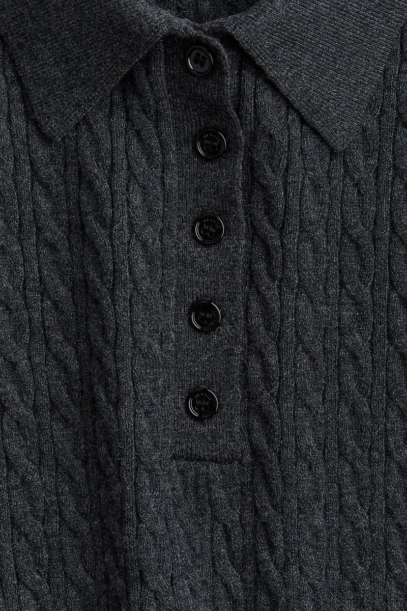 Cable-Knit Polo Shirt