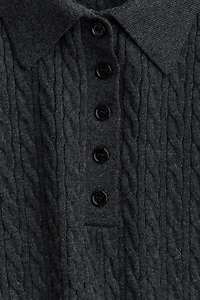 Cable-Knit Polo Shirt