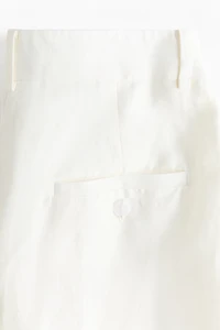 Linen-Blend Barrel Pants