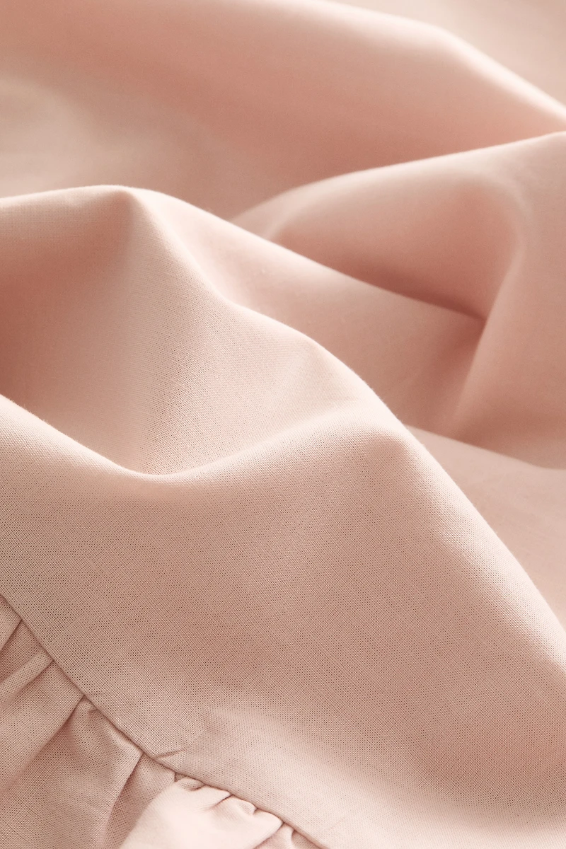 Ruffle-Trimmed Cotton Cushion Cover