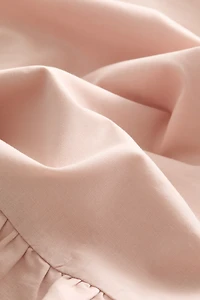 Ruffle-Trimmed Cotton Cushion Cover
