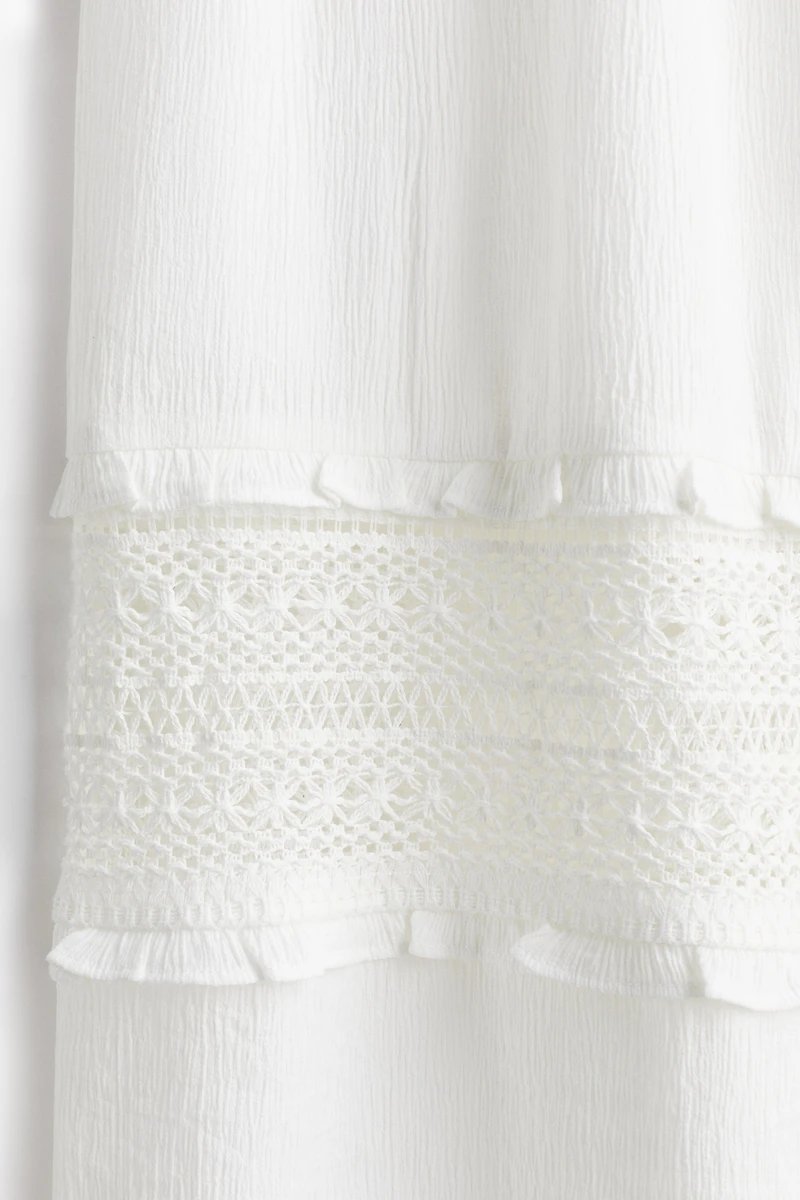 Lace-inset Crêpe Pants