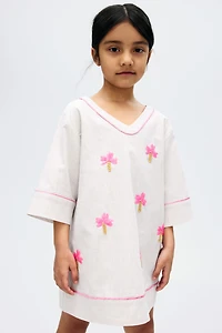 Sequined Linen-Blend Dress