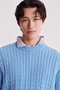 Regular-Fit Cable-Knit Sweater