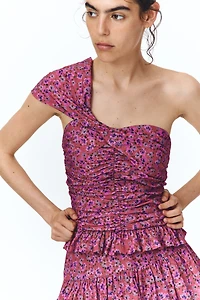 Twist-Detail One-Shoulder Top