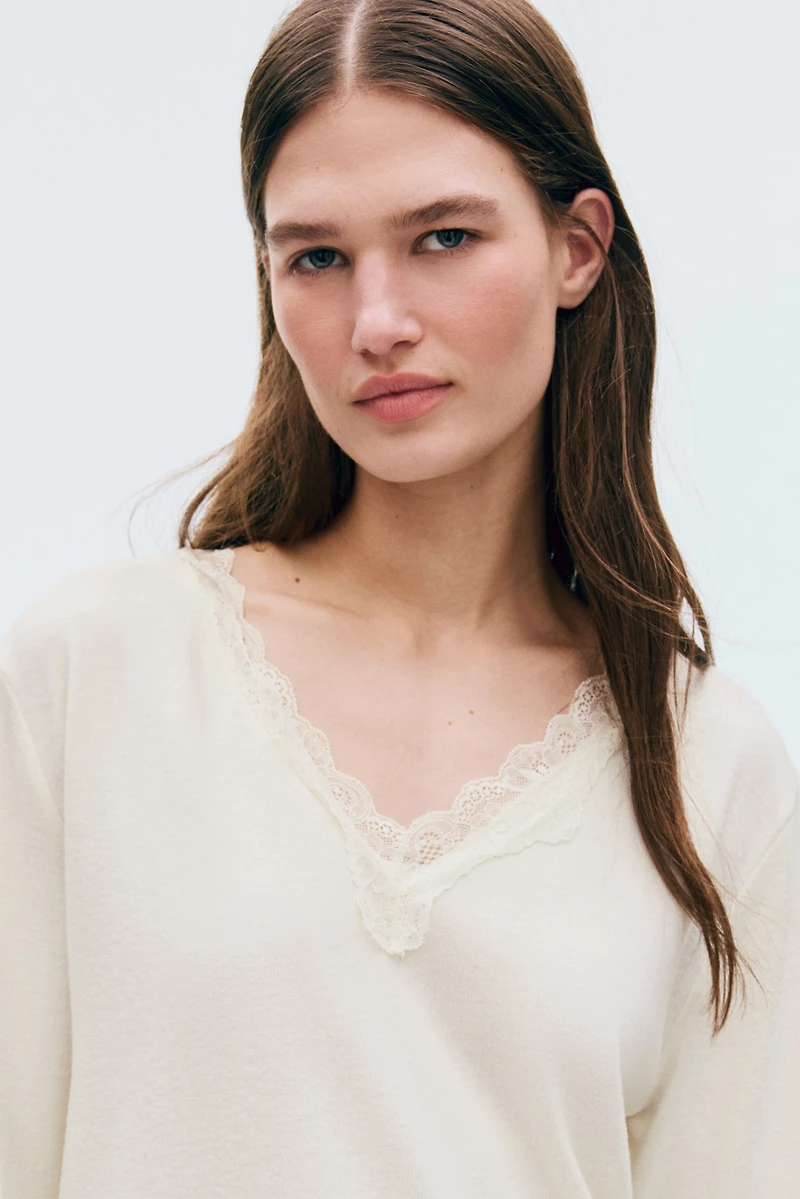 Haut en tricot avec dentelle