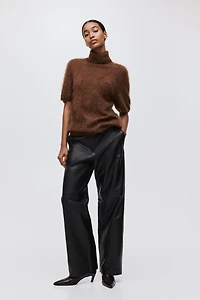 Brushed Cashmere Turtleneck Top