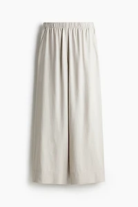 Wide-Leg Linen-Blend Pants