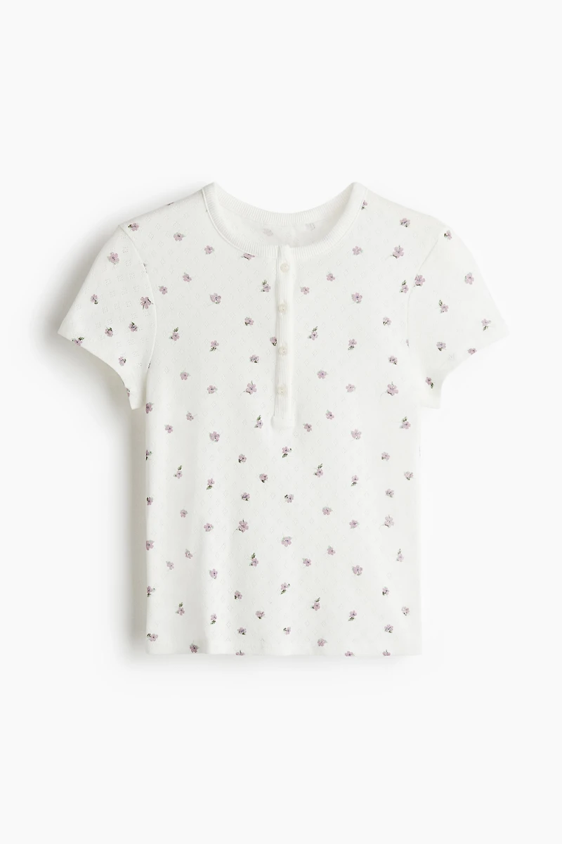 Haut en jersey pointelle