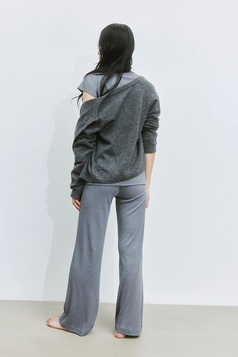 Ribbed Wide-Leg Pants