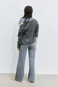 Ribbed Wide-Leg Pants