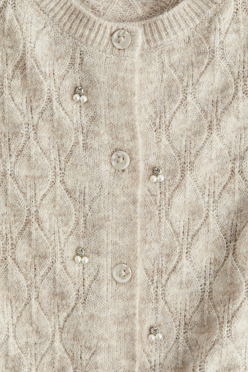 Chandail ornementé en tricot pointelle