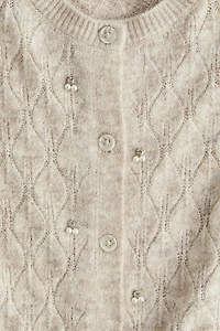 Chandail ornementé en tricot pointelle