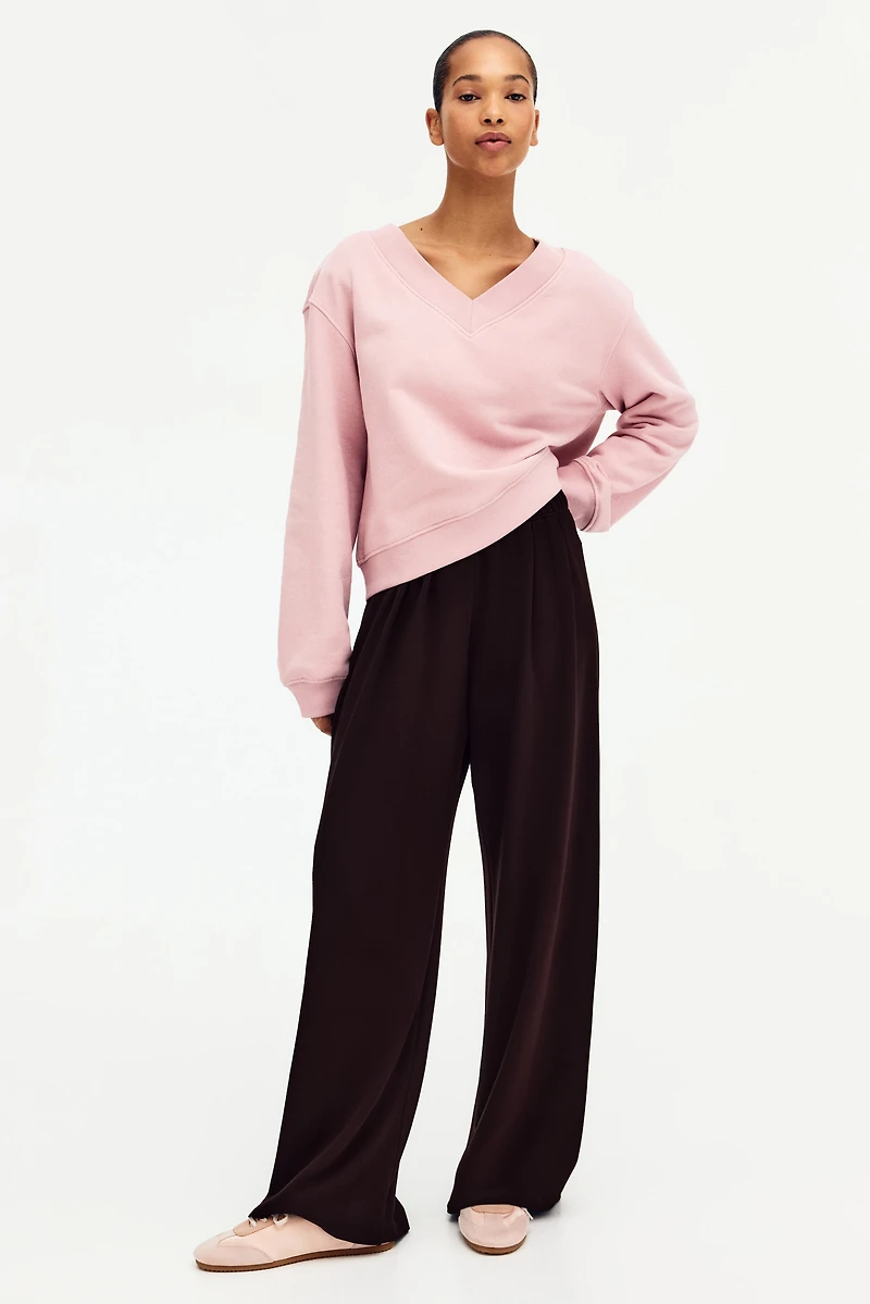 Wide-Leg Pull-On Pants