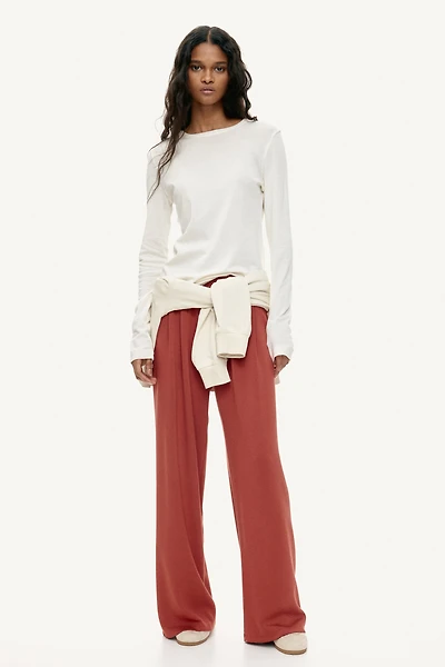 Wide-Leg Pull-On Pants