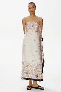 Draped-Panel Bandeau Dress