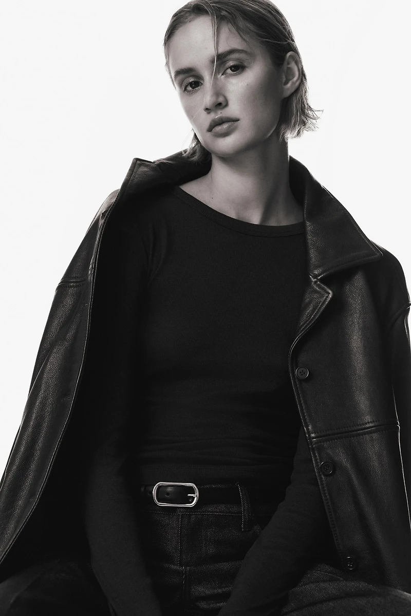 Ribbed Cotton-Blend Top