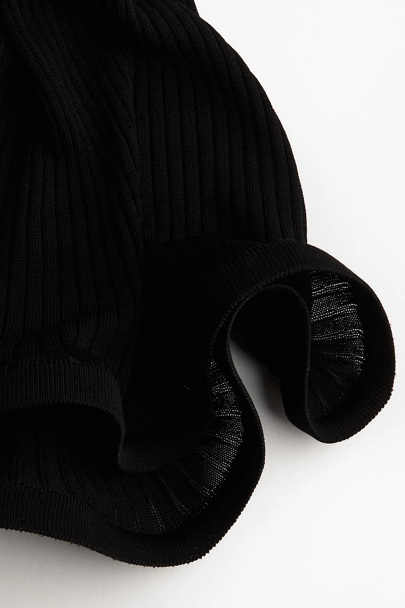 Silk-Blend Rib-Knit Pants