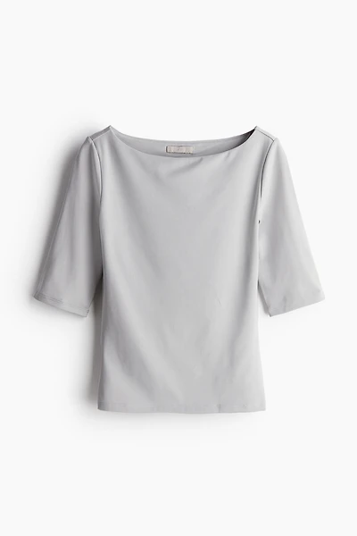 Boat-Neck Jersey Top