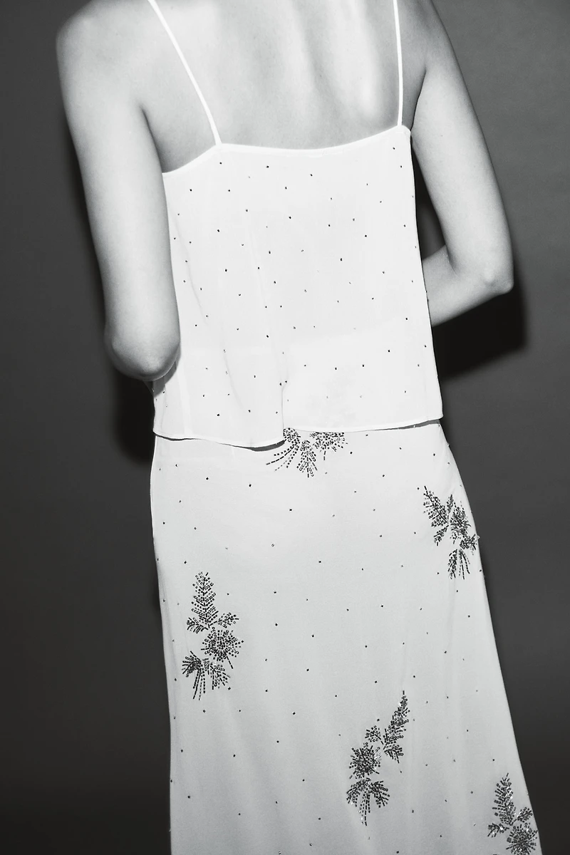 Embellished Sheer Camisole Top
