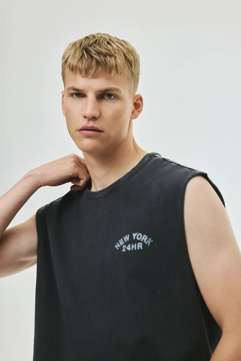 Loose-Fit Printed Tank Top