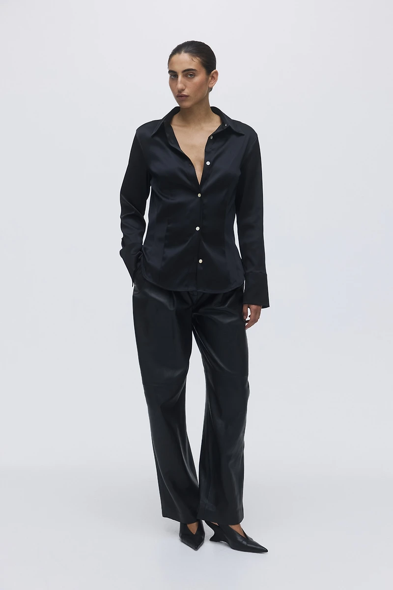 Chemise ajustée en sergé