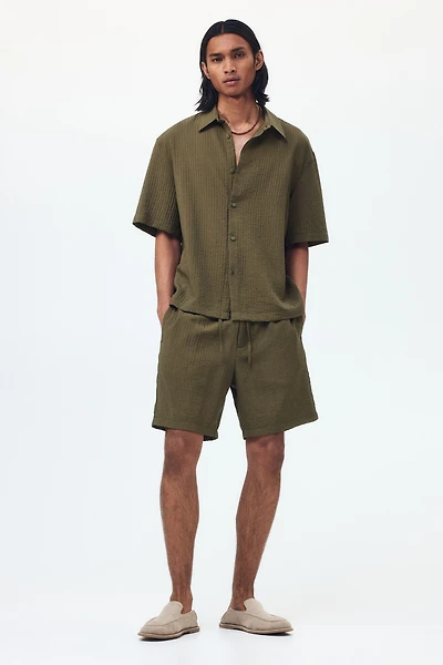 Relaxed-Fit Textured Shorts