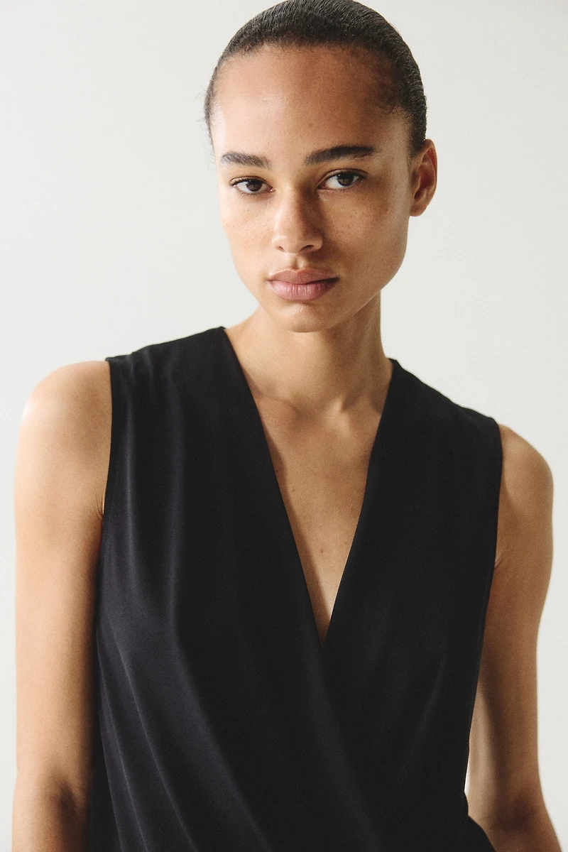 Sleeveless Wrap Top