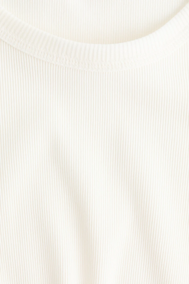 Haut côtelé en soie mélangée